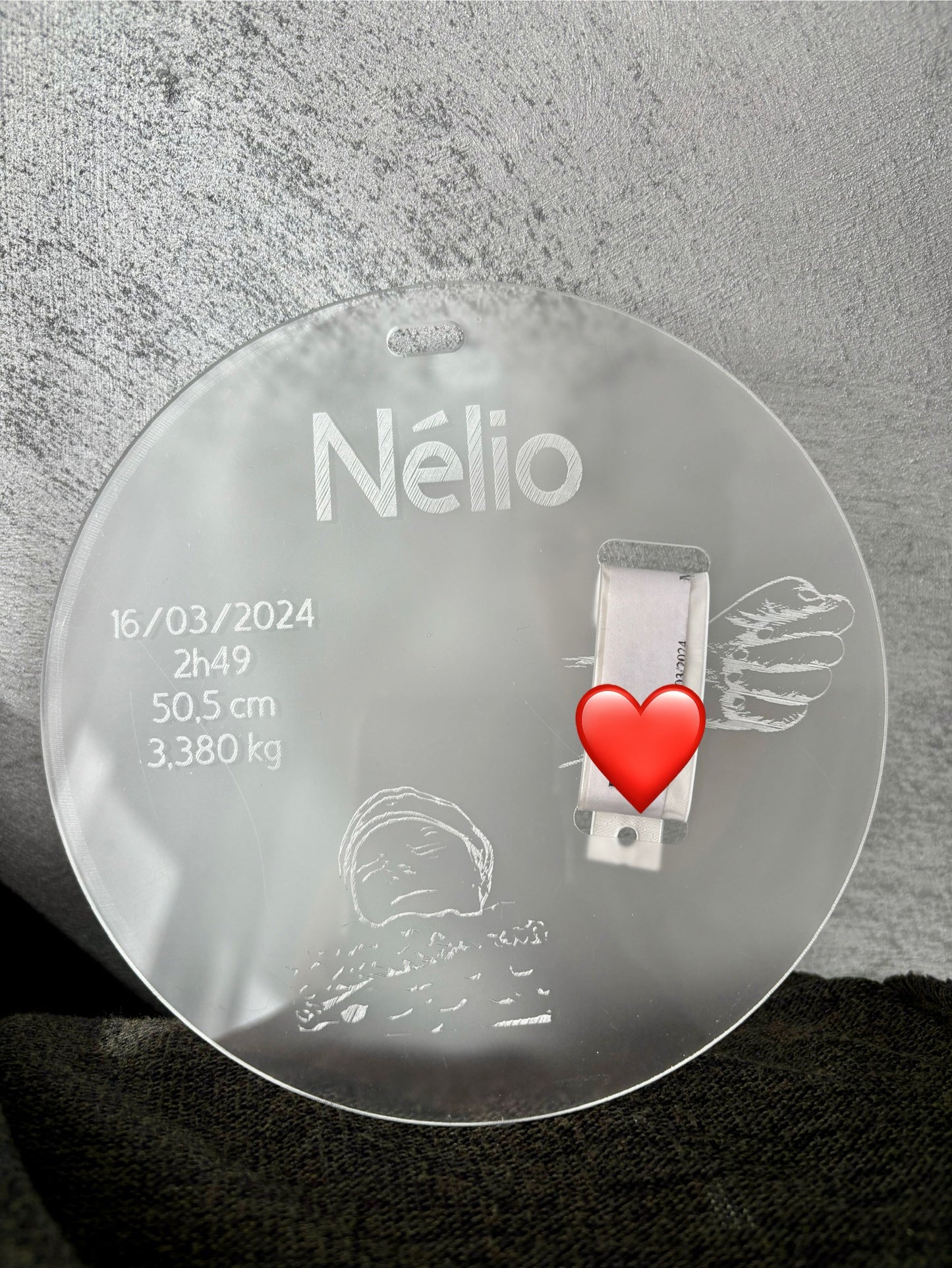 Plaque de naissance bracelet